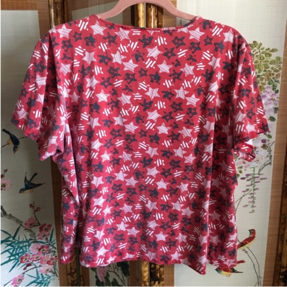 Liz Claiborne tees stars stripes bundle 2 shirts patriotic American holiday - Picture 7 of 14